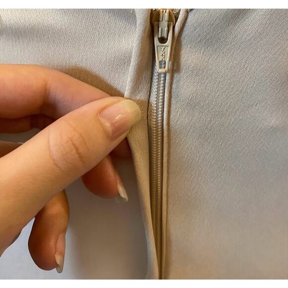 Satin Scoop Neck Formal Maxi Dress With Crepe Low Back By David’s Bridal - Picture 6 of 11